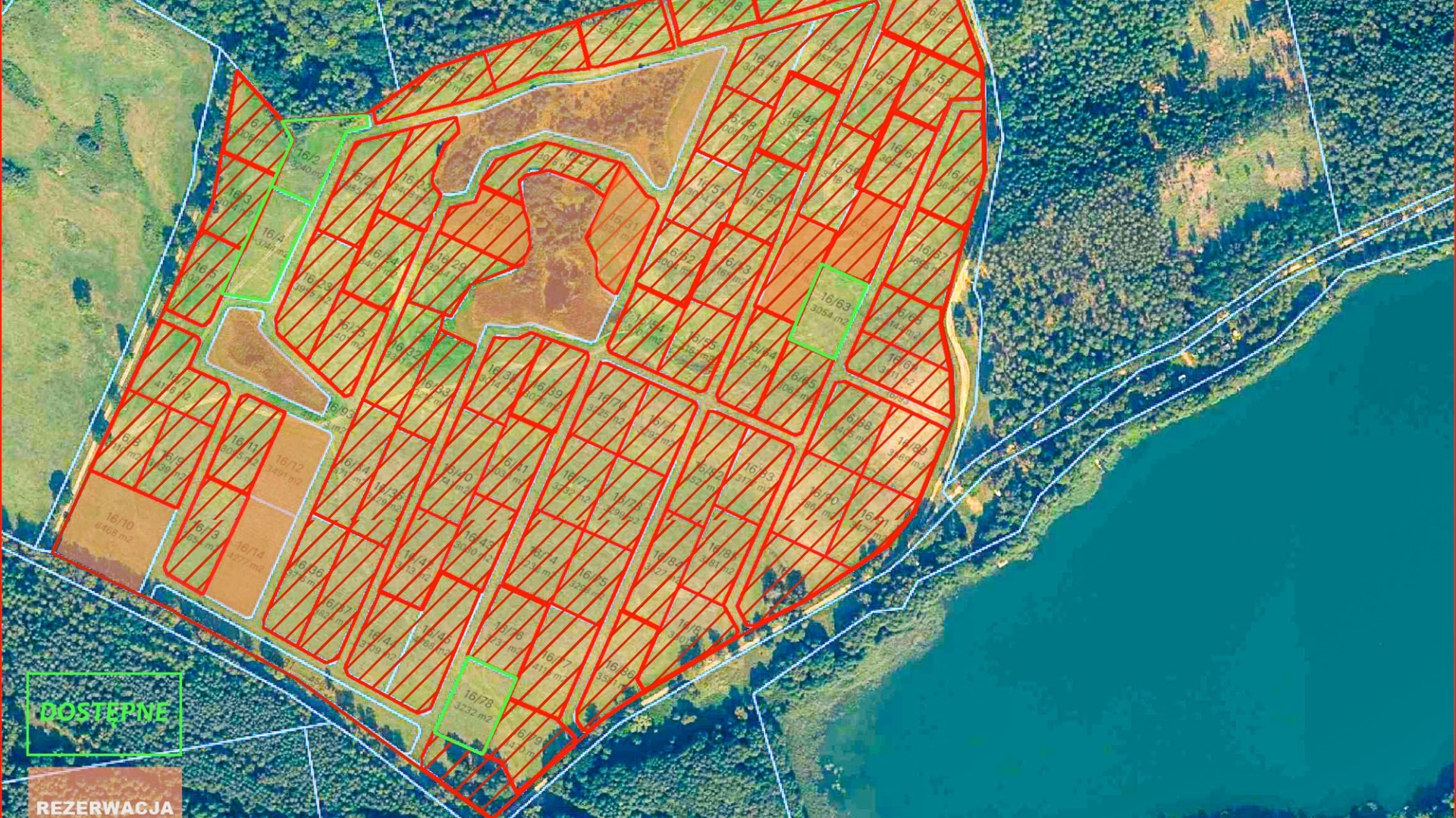 1/4 W DZIAŁCE rolnej nad malowniczym jeziorem